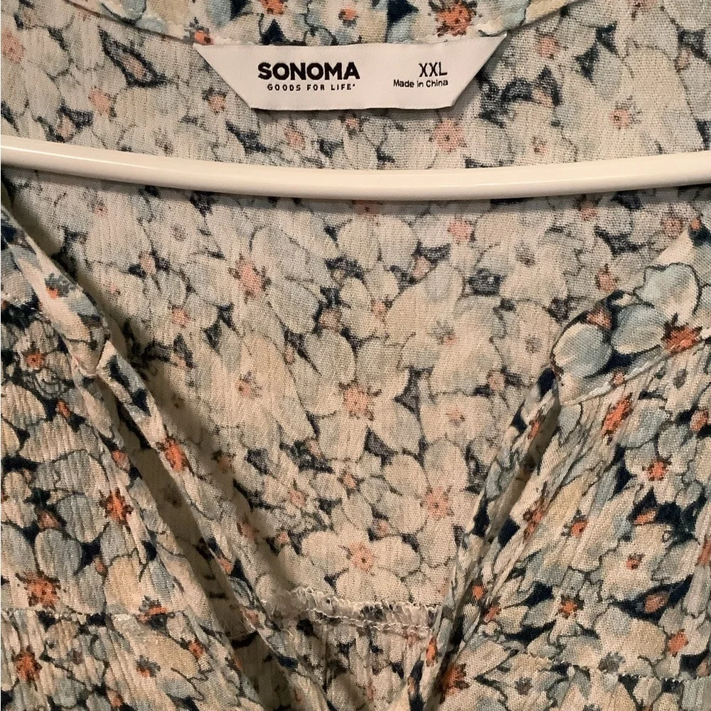 Sonoma Light Blue Floral Maxi Dress with Tassel Tie - Picture 6 of 8